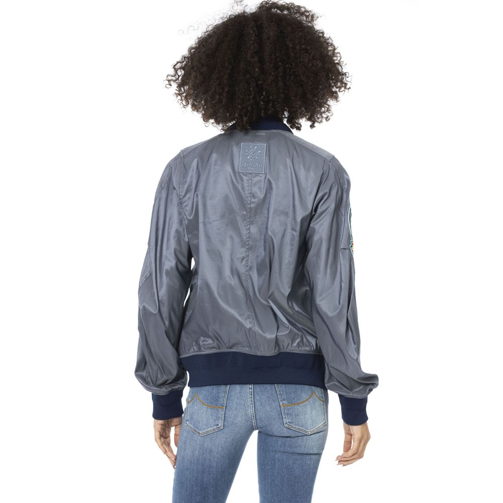 Mr&Mrs Italy Hellblaue Polyamid Damen Bomberjacke